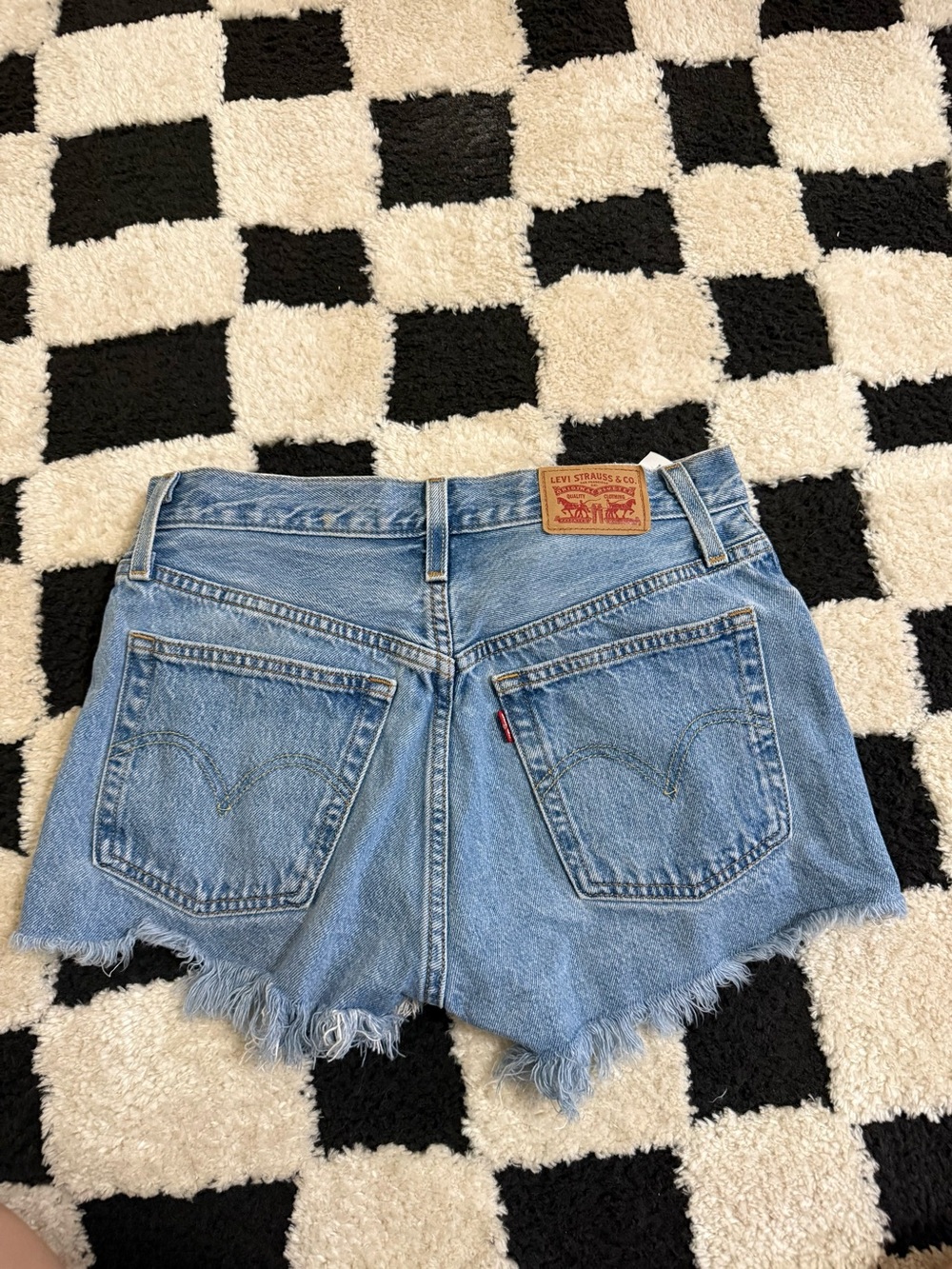Levi's Light Blue High-Rise Cutoff Denim Shorts